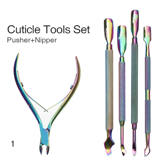 Rainbow Nail Cuticle Tools Set