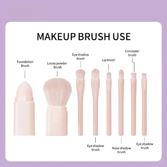 7 Pcs Mini Makeup Brushes Set With Box