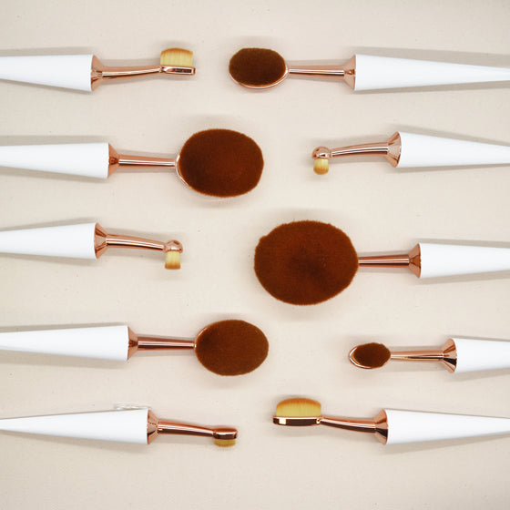 10 Piece Umbrella Cut Oval Brush Set