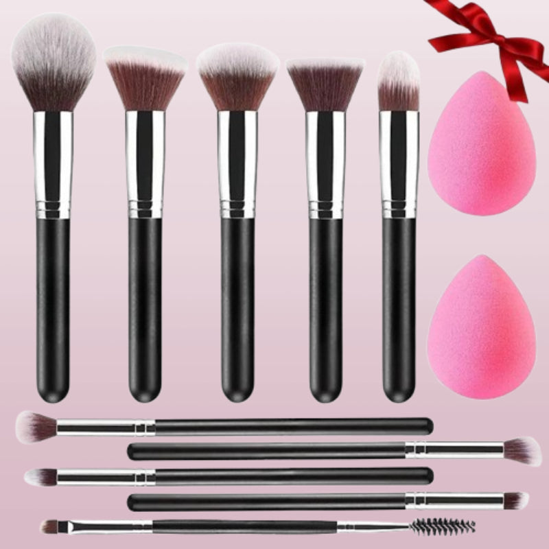 12 Piece Professional Makeup Brush Set - Vegan And Skin-Friendly