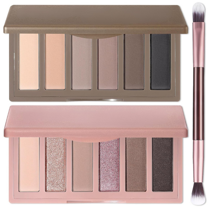 6 Color Eyeshadow Makeup Palette 2 Pieces Of Matte Shimmer