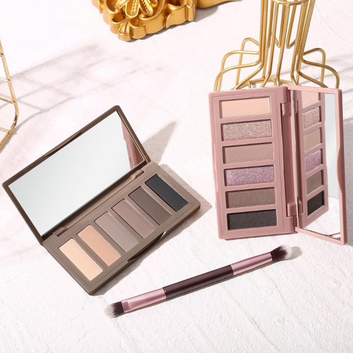 6 Color Eyeshadow Makeup Palette 2 Pieces Of Matte Shimmer