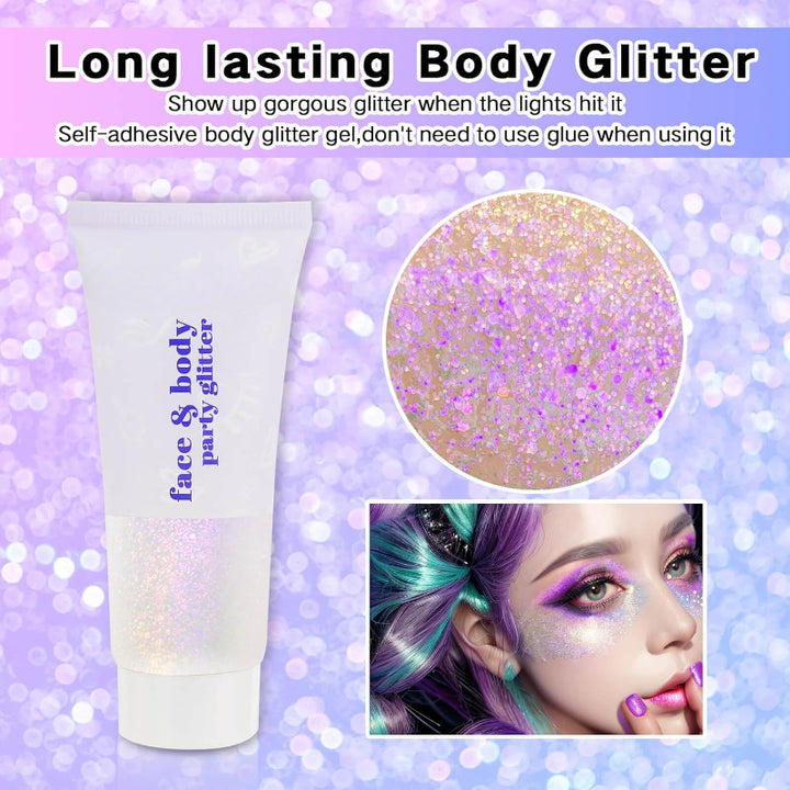 Color Changing Glitter Gel for Festivals and Events