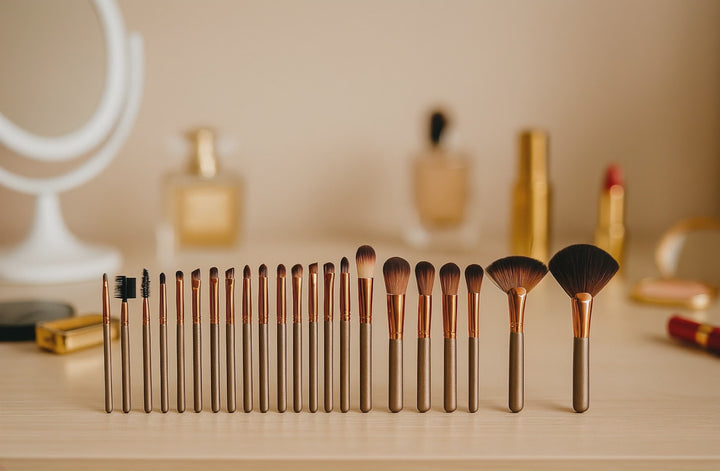 24 Piece Gold Makeup Brush Set– Complete Makeup Application Kit