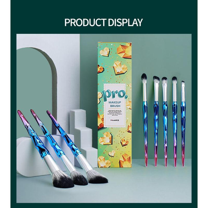8pcs Pro Gold Makeup Brushes Set – Soft Synthetic Hair Brushes