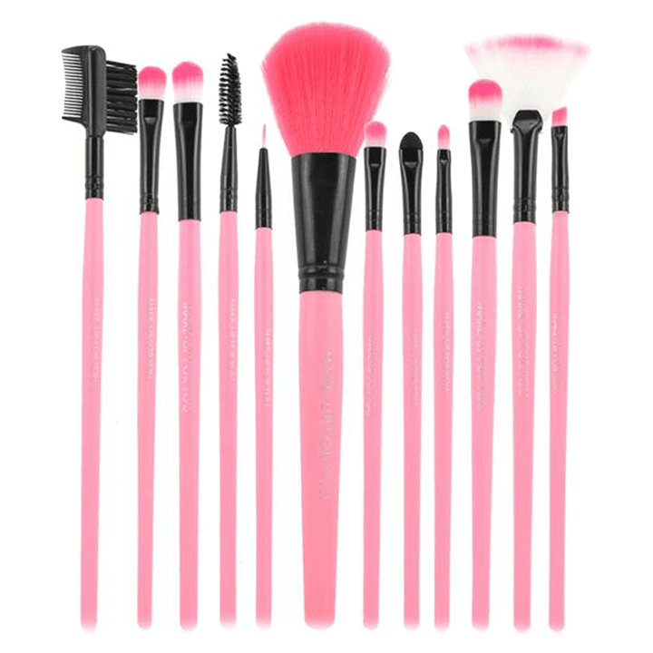 12 Piece Pink Glory Brush Set – Synthetic Bristles for Flawless Makeup