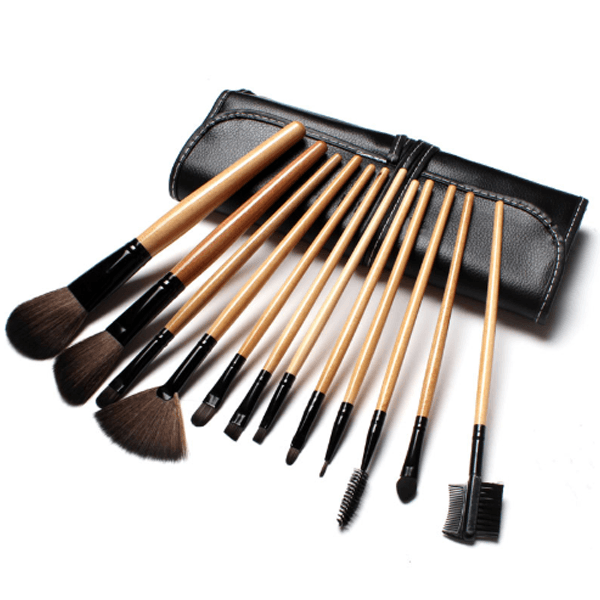 Wood Brush Set – 12 Piece Professional Makeup Collection