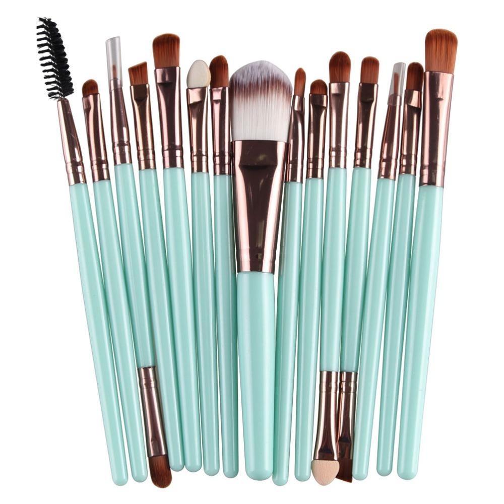 15 Pcs Makeup Brush Set – Soft Bristle Brushes for Flawless Makeup