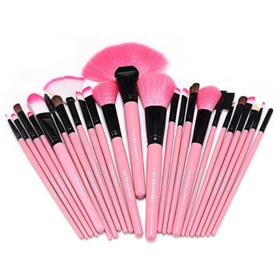24 Piece Pink Glory Brush Set with Free Case , Make Up Brush - MyBrushSet, My Make-Up Brush Set
 - 4