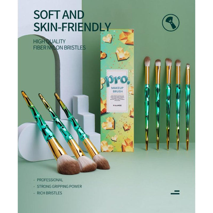 8pcs Pro Gold Makeup Brushes Set – Soft Synthetic Hair Brushes