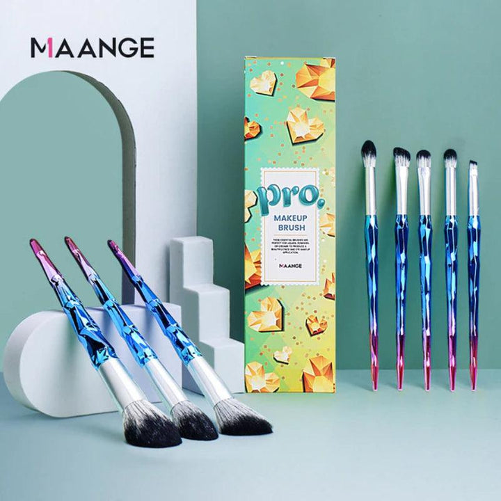 8pcs Pro Gold Makeup Brushes Set – Soft Synthetic Hair Brushes