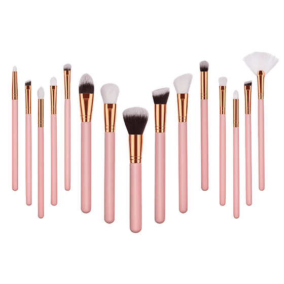 15 Piece Blush Kabuki Brush Set – My Brush Set