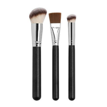  3 Pcs Black Makeup Brush Kit