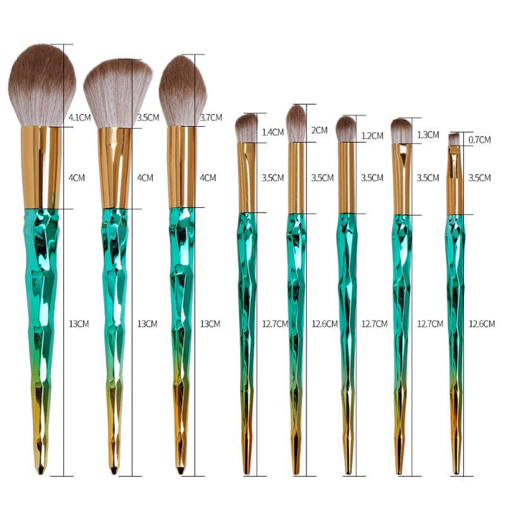 8pcs Pro Gold Makeup Brushes Set – Soft Synthetic Hair Brushes
