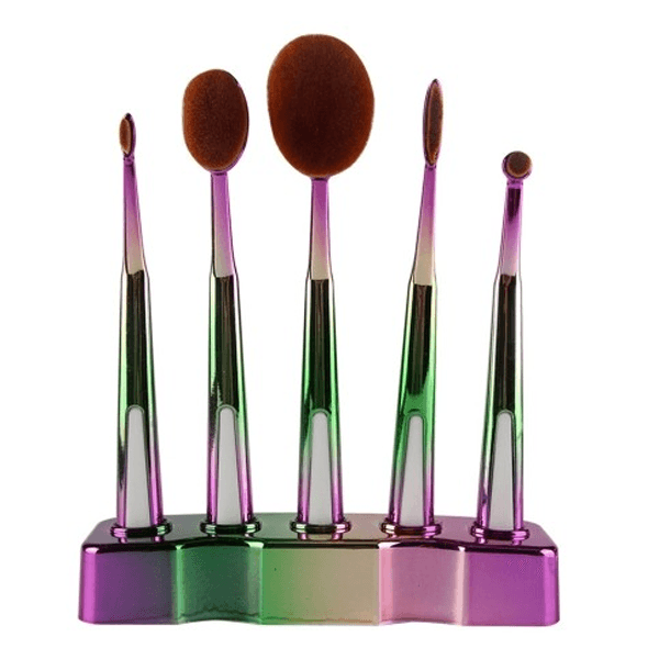 5 Piece Galaxy Oval Brush Set - Professional Makeup Brushes