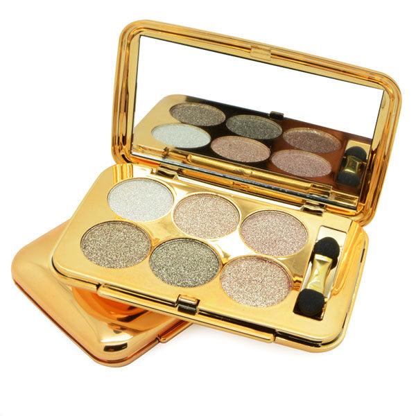 6 Color Crushed Shine Palette – Dazzling Metallic Eyeshadow Collection