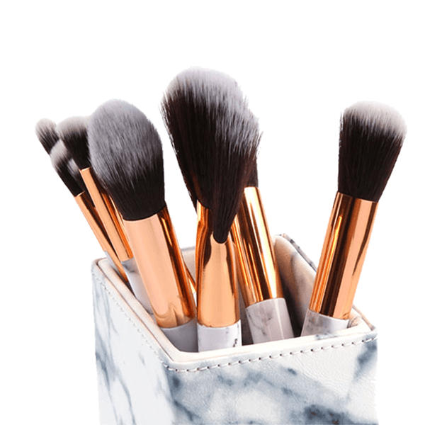 Elegant Marble Brush Holder – Compact And Durable Organizer