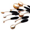 10 Piece Black and Gold Oval Brush Set