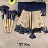 32 Piece Wooden Makeup Brush Set in Vegan Leather Case