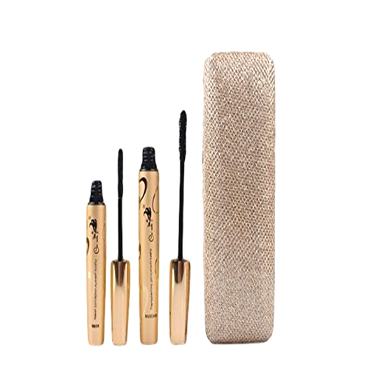 Thickening and Lengthening Black Mascara with Natural Fibres in Gold Display Case , Eye Tool - My Make-Up Brush Set, My Make-Up Brush Set
 - 2