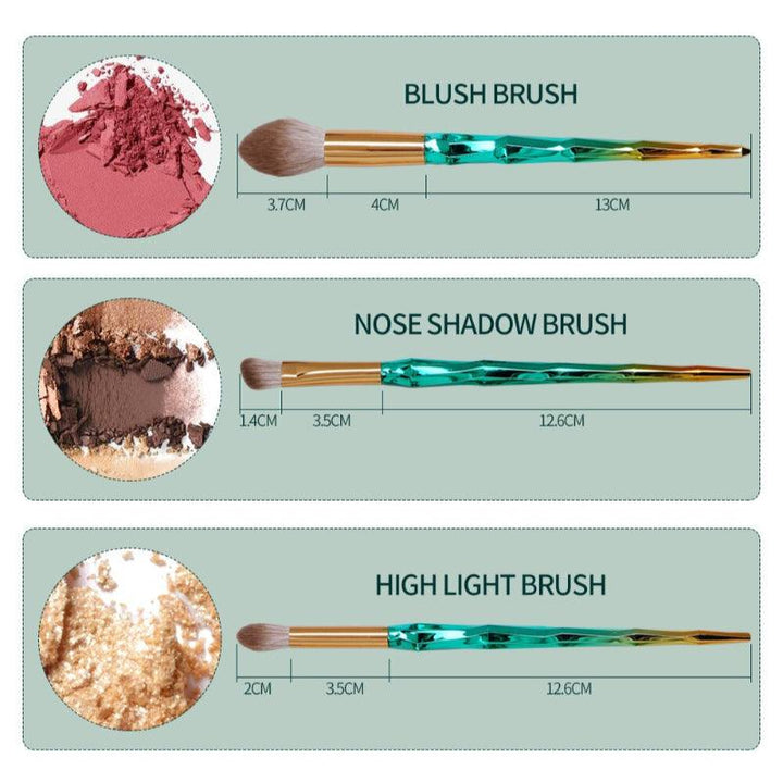 8pcs Pro Gold Makeup Brushes Set – Soft Synthetic Hair Brushes