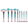 10 Piece Aqua Mermaid Brush Set