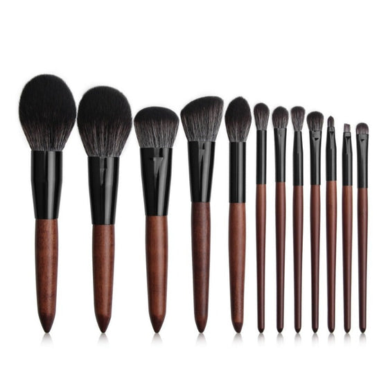 12 Pcs Makeup Brushes Set With Wooden Handle