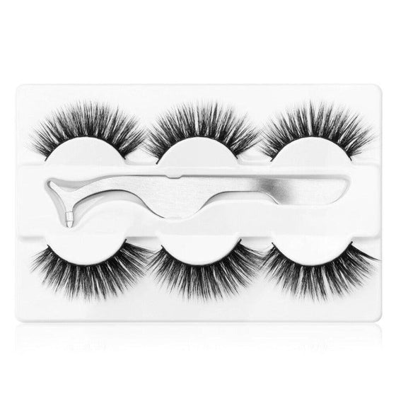 3 Pairs 3D Mink Hair Faux Eyelashes