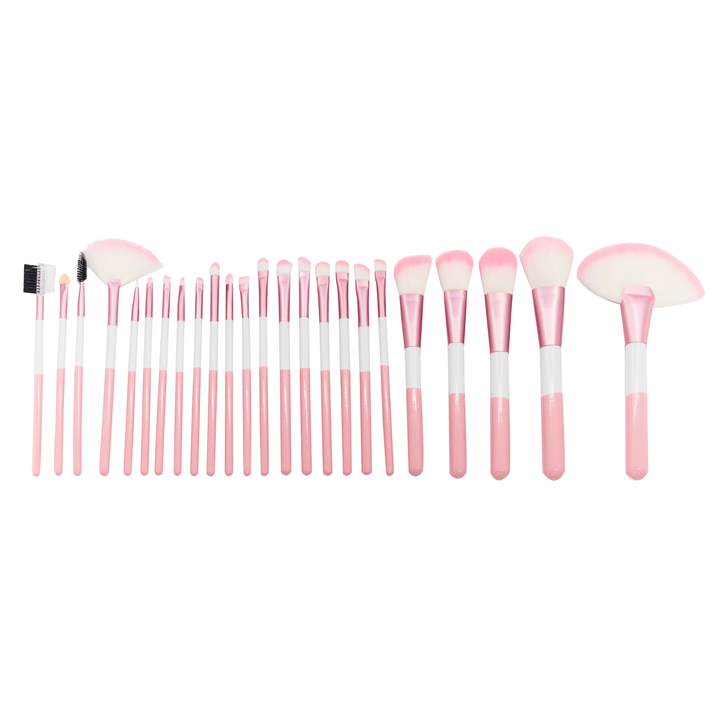 24 Piece Makeup Brush Set – Complete Collection Of Pink Leopard