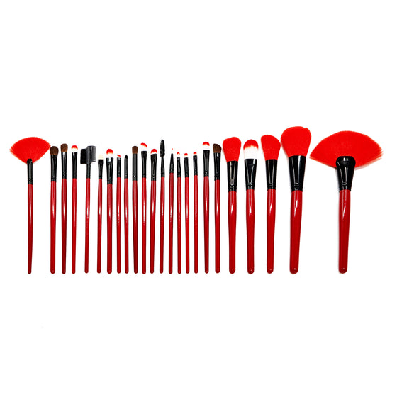 24 Piece Royal Red Brush Set