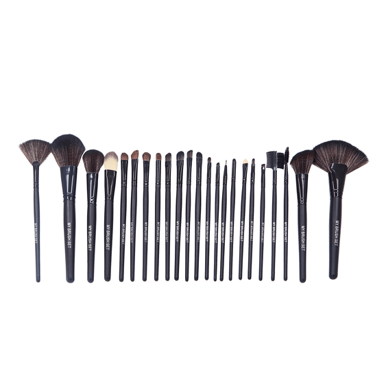 24 Piece Jet Black Brush Set