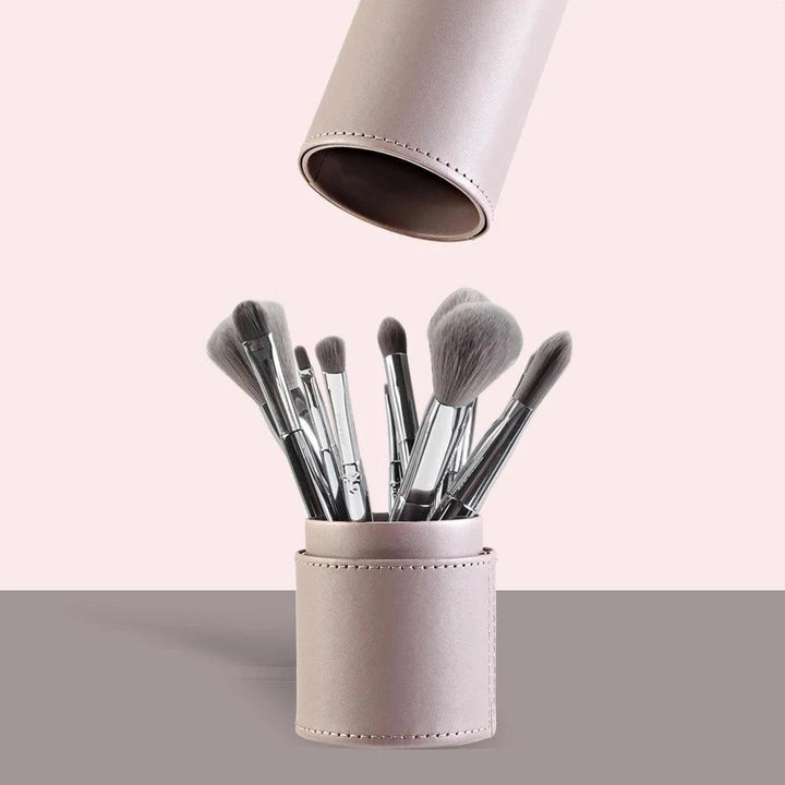Leather Makeup Brush Holder - Stylish PU Leather Brush Organizer