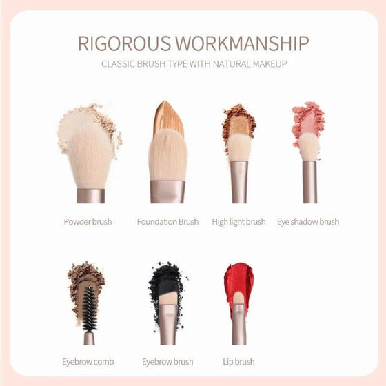 7Pcs Professional Makeup Brush Mini Kit