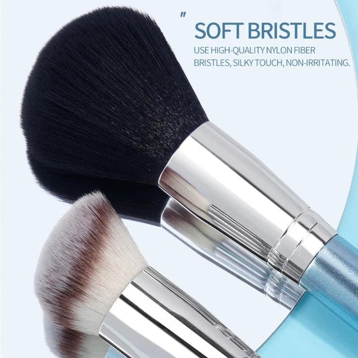 9 Pcs Blue Makeup Brush Set – Soft Bristles for Flawless Blend