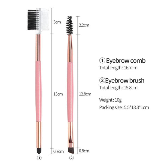 2 Pcs Double Hand Eyebrow Brushes