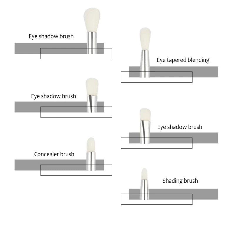 6 Pcs Professional Eye Shadow Brushes Set - Blend and Define Easily