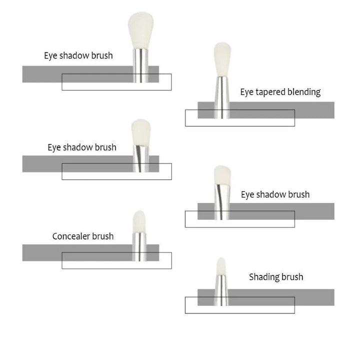 6 Pcs Professional Eye Shadow Brushes Set - Blend and Define Easily