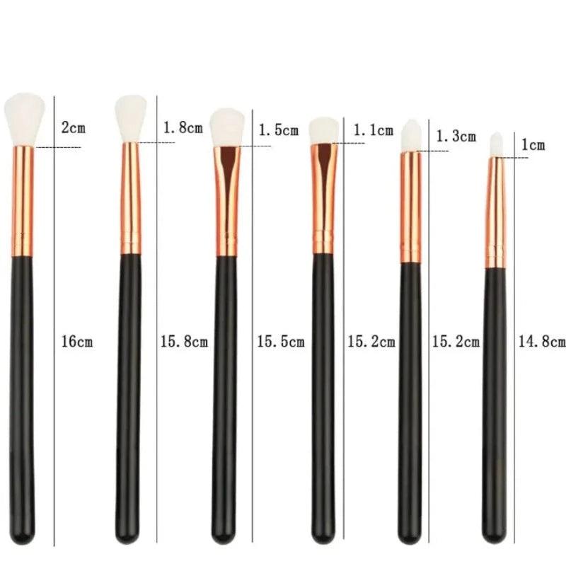 6 Pcs Professional Eye Shadow Brushes Set - Blend and Define Easily