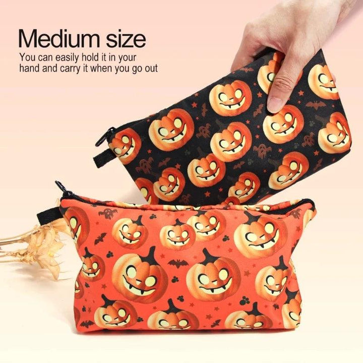 Pumpkin Makeup Organizer – Halloween Stylish PU Bag