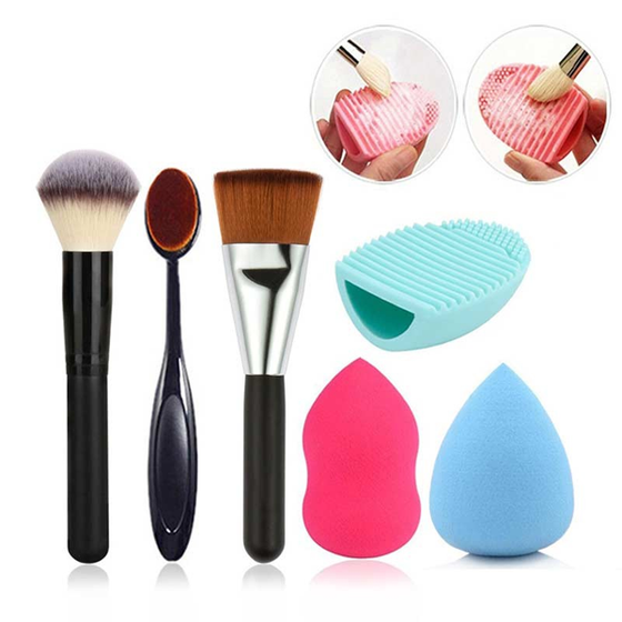 6 Piece Brush Sponge Combo ,  - My Make-Up Brush Set, My Make-Up Brush Set
 - 1
