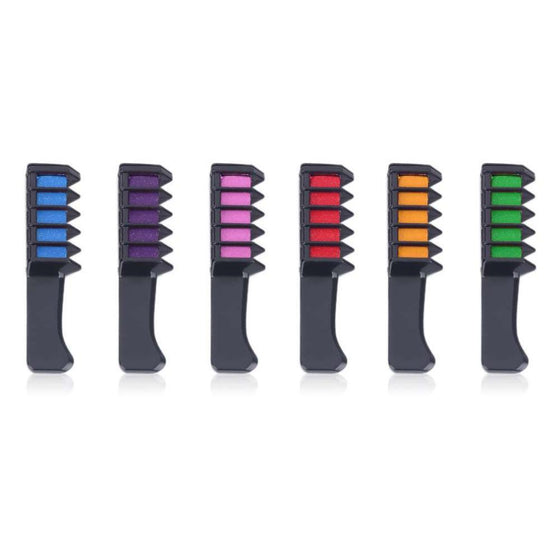 6pc Shimmer Hair Chalk Comb