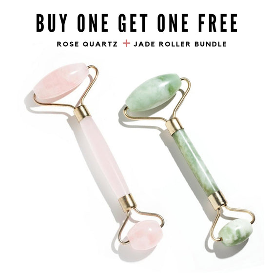 Rose Quartz + Jade Roller Bundle