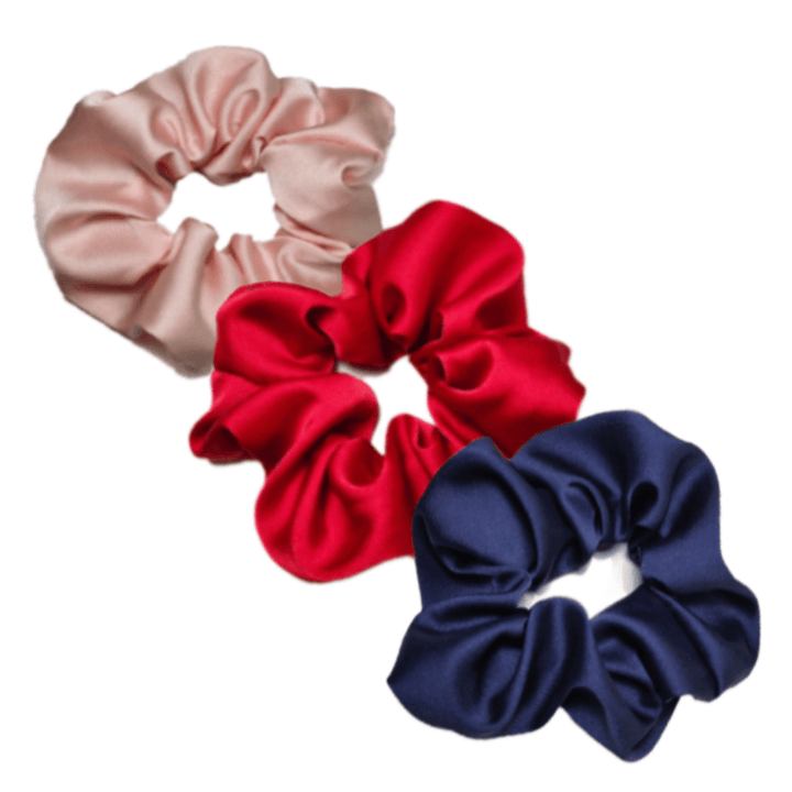 Set of 3 Silk Scrunchies – Gentle And Stylish Hair Accessories