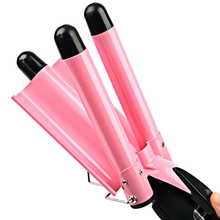  LCD Display Ceramic Triple Barrel Curling Iron [PRE-RELEASE] Pink,  - My Make-Up Brush Set, My Make-Up Brush Set
 - 1