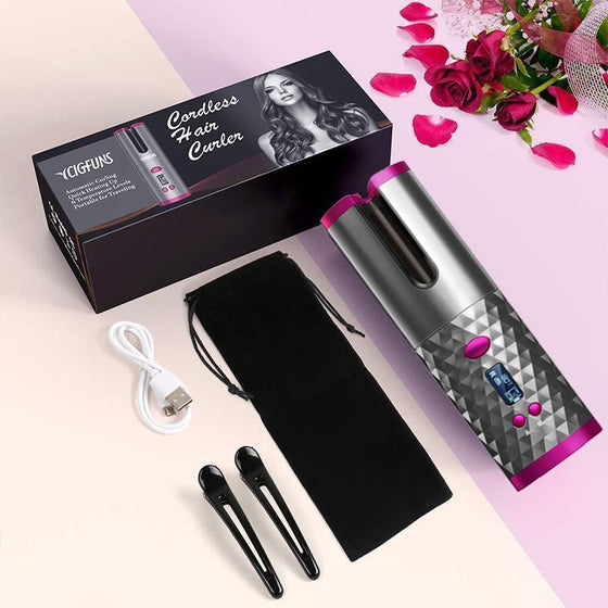 Wireless Portable Rotating Ceramic Hair Curler