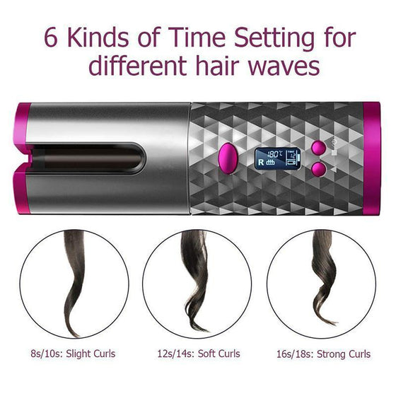 Wireless Portable Rotating Ceramic Hair Curler