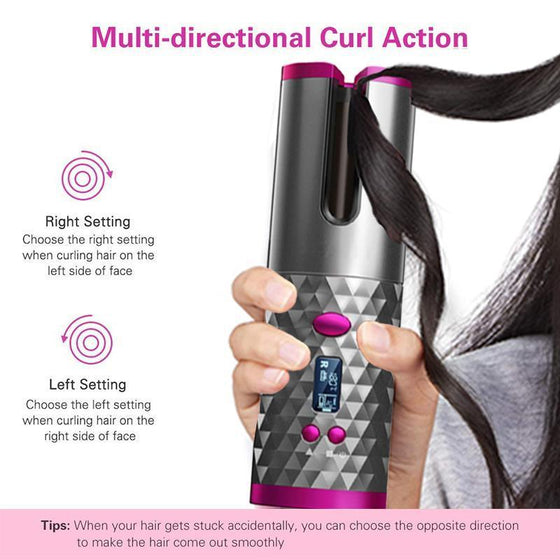 Wireless Portable Rotating Ceramic Hair Curler