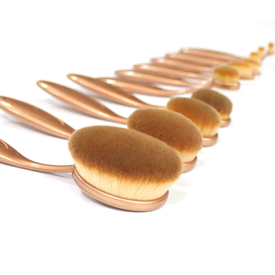 'The Midas Touch' 10 Piece Oval Brush Set ,  - My Make-Up Brush Set, My Make-Up Brush Set
 - 2