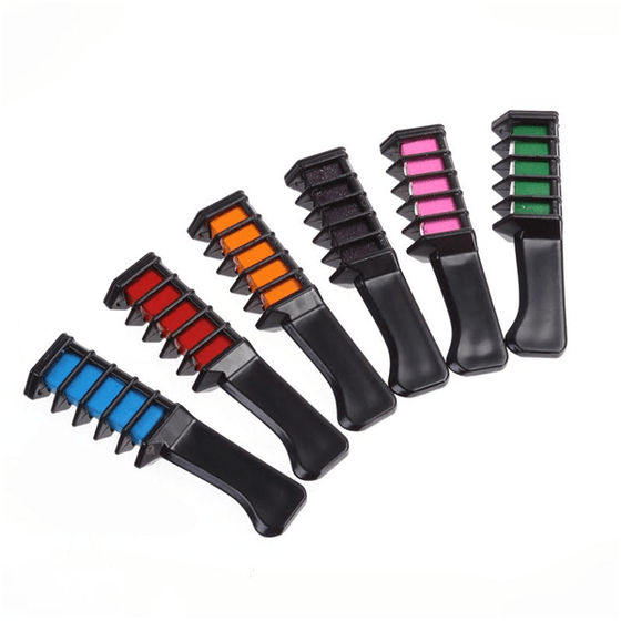 6pc Shimmer Hair Chalk Comb