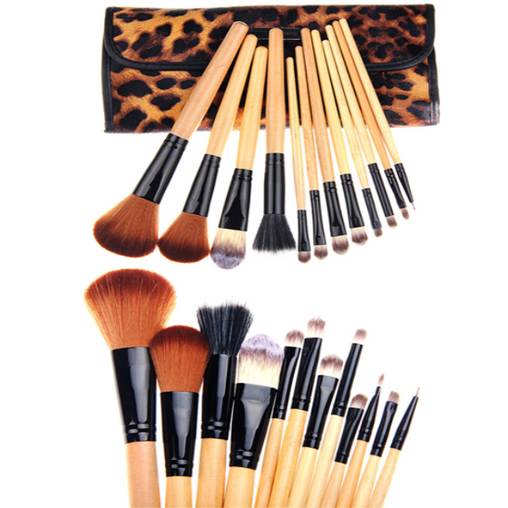 12 Piece Leopard Skin Brush Set , Make Up Brush - MyBrushSet, My Make-Up Brush Set
 - 1